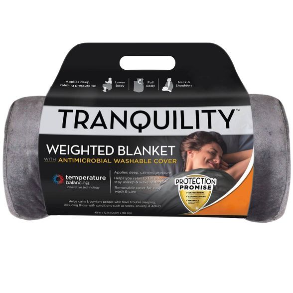 48" x 72" Temperature Balancing Weighted Blanket Gray - Tranquility | Target