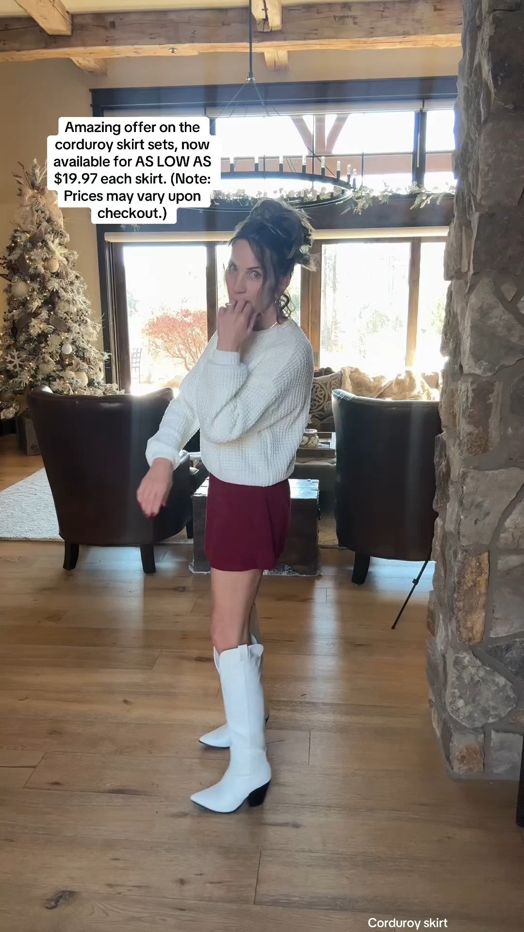 Love this Skirt!!!!  Chenille sweater and high boots complete the fun look. #fashion #sweaterseason #halara 

#LTKStyleTip #LTKFindsUnder50 #LTKOver40