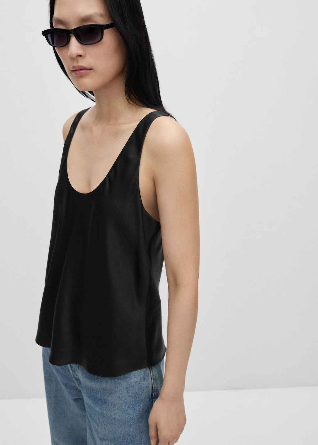 Silk satin top | MANGO (US)