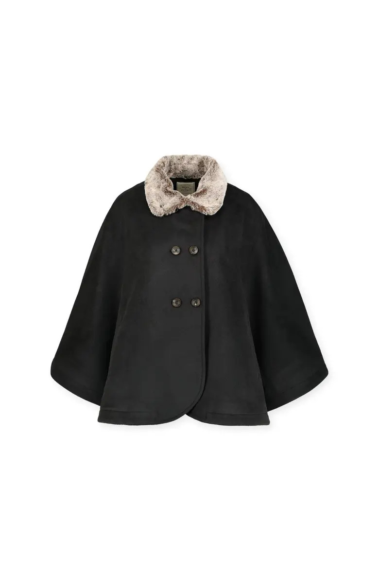 Women's Button Front Cape with Faux Fur | Nordstrom