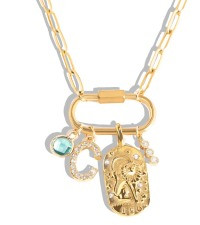 Carabiner Charm Necklace for Women, Custom Charm Necklace in Gold or Silver | Amazon (US)