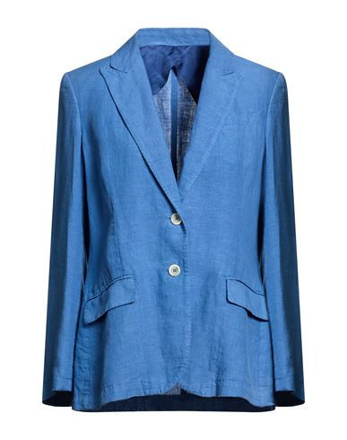 120% Lino Woman Blazer Blue Size 12 Linen | YOOX (US)