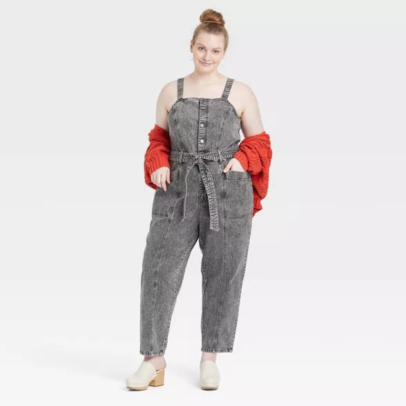 Women's Tie-Front Denim Overalls - Universal Thread™ | Target