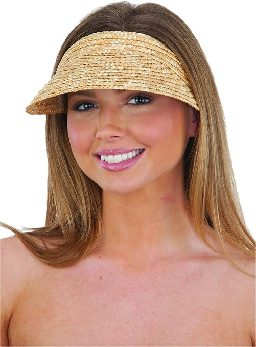 Jacobson Straw Hat - Slip On Braid Visor,Tan,Adult | Amazon (US)