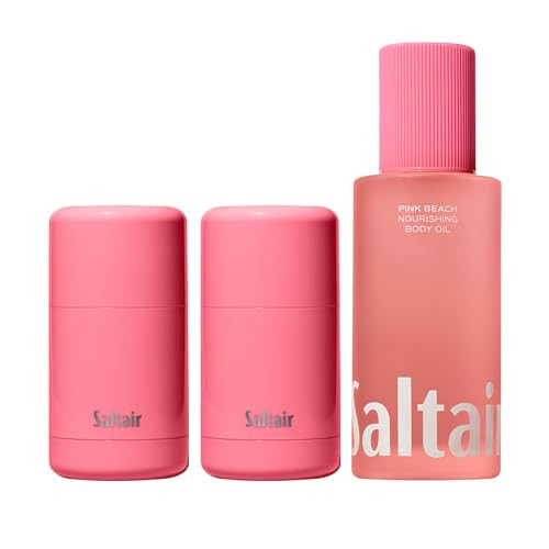 Saltair Pink Beach Body Care Duo – Deodorant (2 Pack) & Body Oil (4oz) | Long-Lasting Odor Protection & Hydrating After-Shower Moisturizer | Amazon (US)