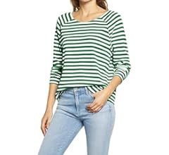 Ladiyo Womens Casual Crew Neck Striped Long Sleeve T Shirt Basic Blouse Tunic Tops Lightweight Pu... | Amazon (US)