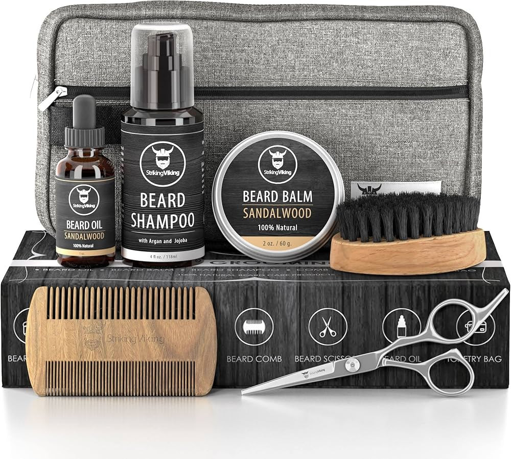 Striking Viking Grooming Kit - Premium Care Products for Men with Beard Shampoo, Oil, Balm Butter... | Amazon (US)