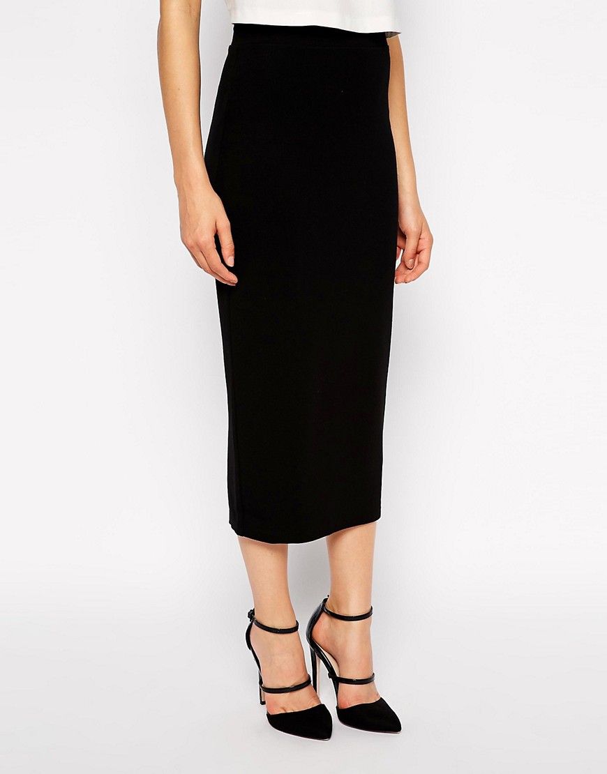 French Connection Pencil Skirt in Wool Mix Jersey | ASOS US