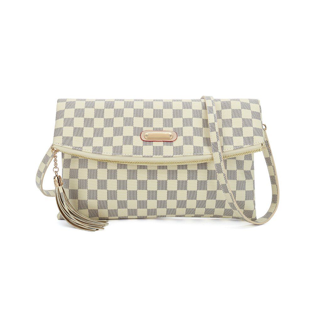 RICHPORTS Checkered Tote Shoulder Bag with inner pouch - PU Vegan Leather | Walmart (US)