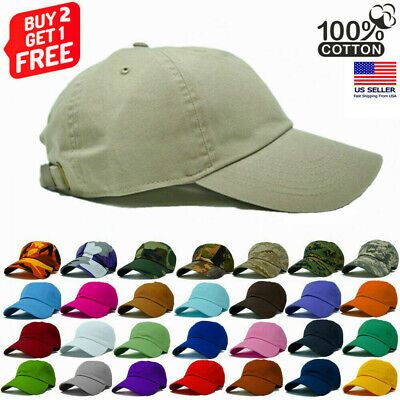 Plain Adjustable Military Solid Washed Cotton Polo Style Baseball Cap Dad Hat | eBay CA
