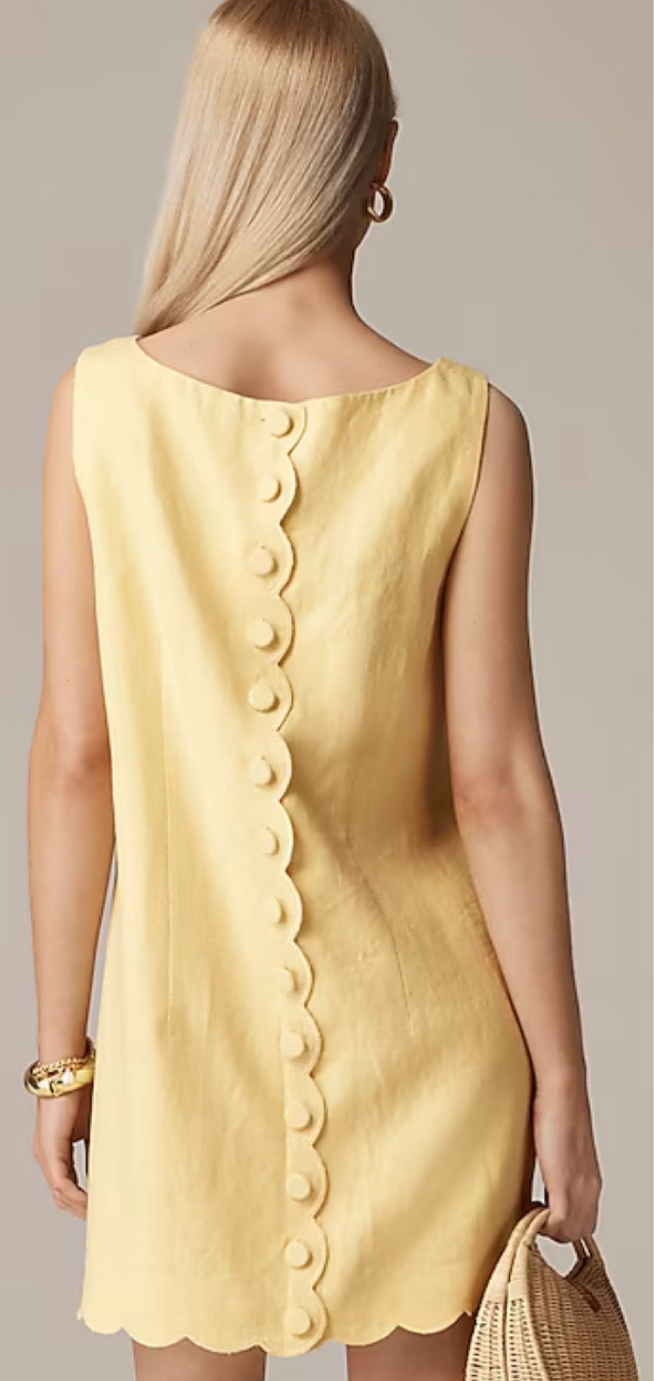 lisa marie fernandez gold dress Scallop Button Down Mini Dress main image 1