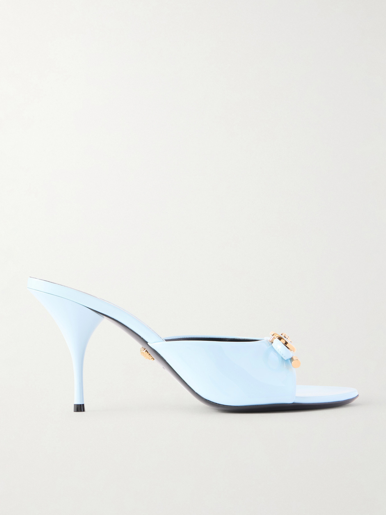 Versace - Opera Embellished Patent-leather Mules - Blue | NET-A-PORTER (US)