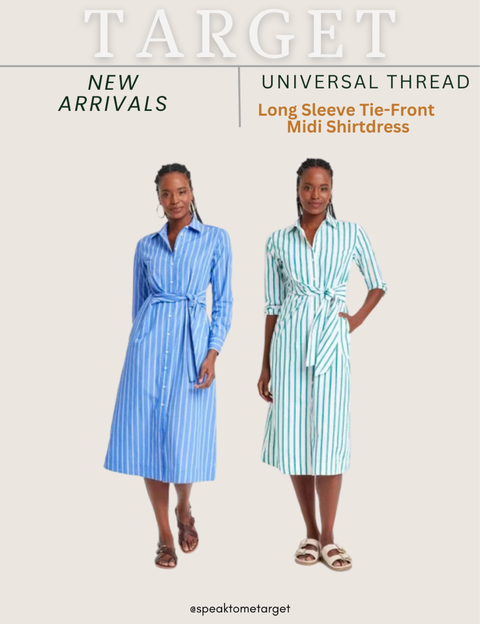 New at Target! Universal Thread long sleeve tie front belt shirt dress 

#LTKStyleTip #LTKFindsUnder50