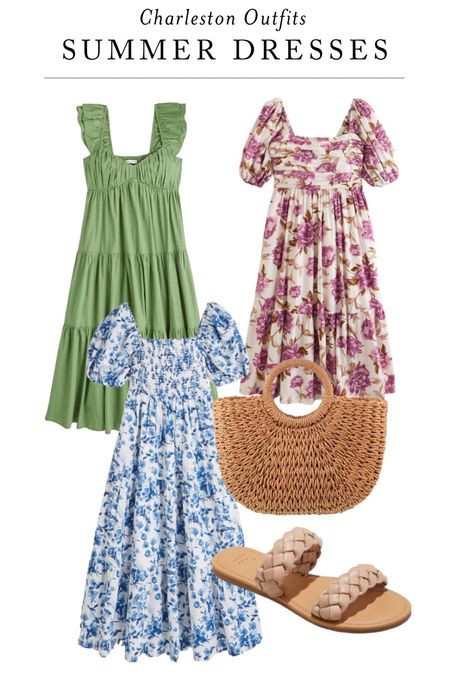 Summer dresses & accessories. Wearing a small petite in all dresses. 
