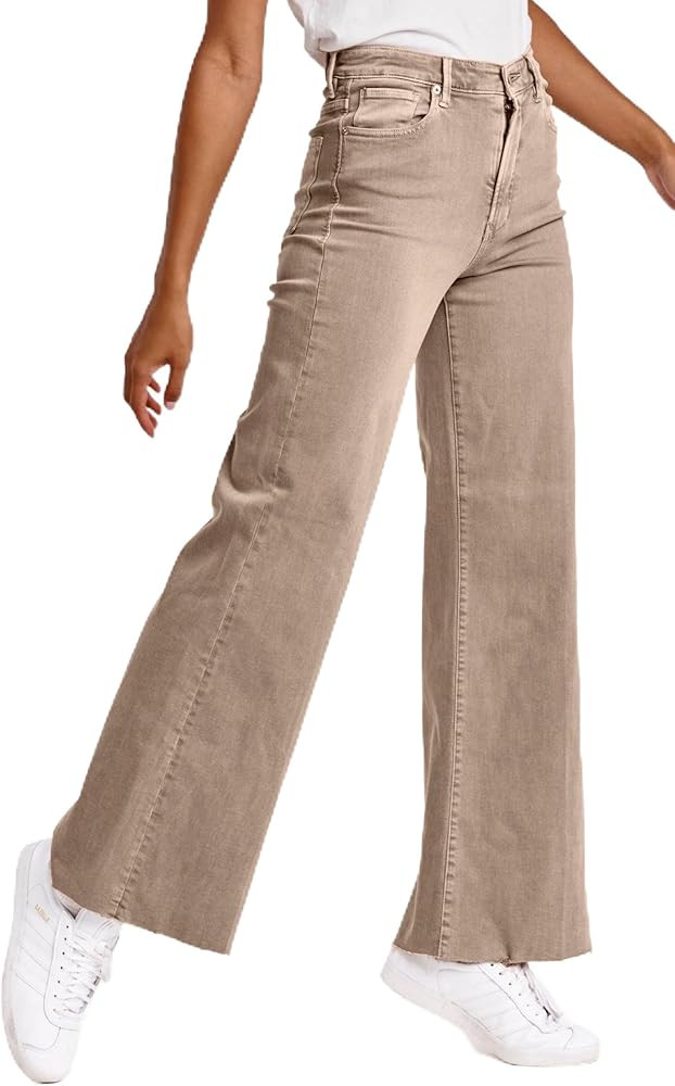 DEAR JOHN Fiona High Rise Wide Leg Women's Jeans Size 32 Cashmere at Amazon Women's Jeans store | Amazon (US)