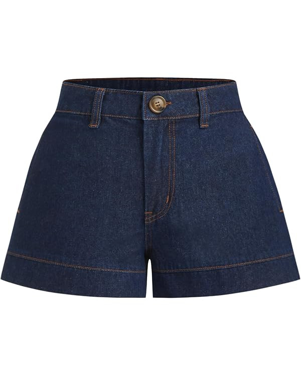 CIDER Denim Shorts for Women Mid Waist Ultra Short Wide Leg Jeans with Pockets Jean Shorts Womens... | Amazon (US)