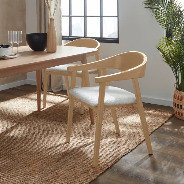 Oskar Dining Chair, Boucle | Dunelm (migrated)