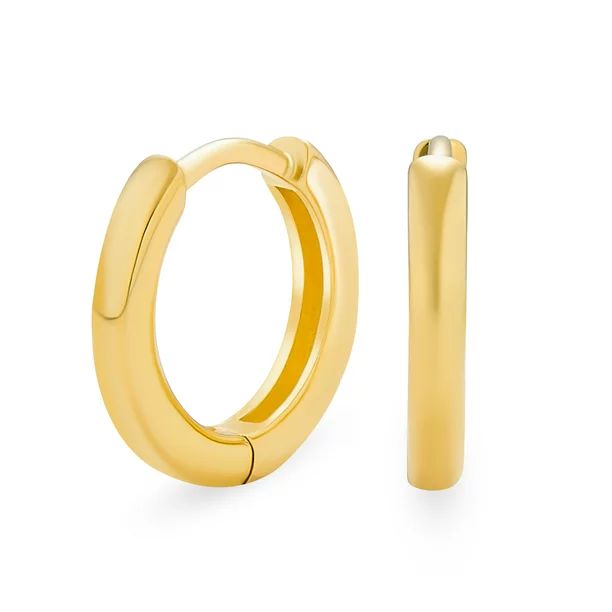 Sterling Silver Gold Plated Classic Huggie Earrings | Walmart (US)