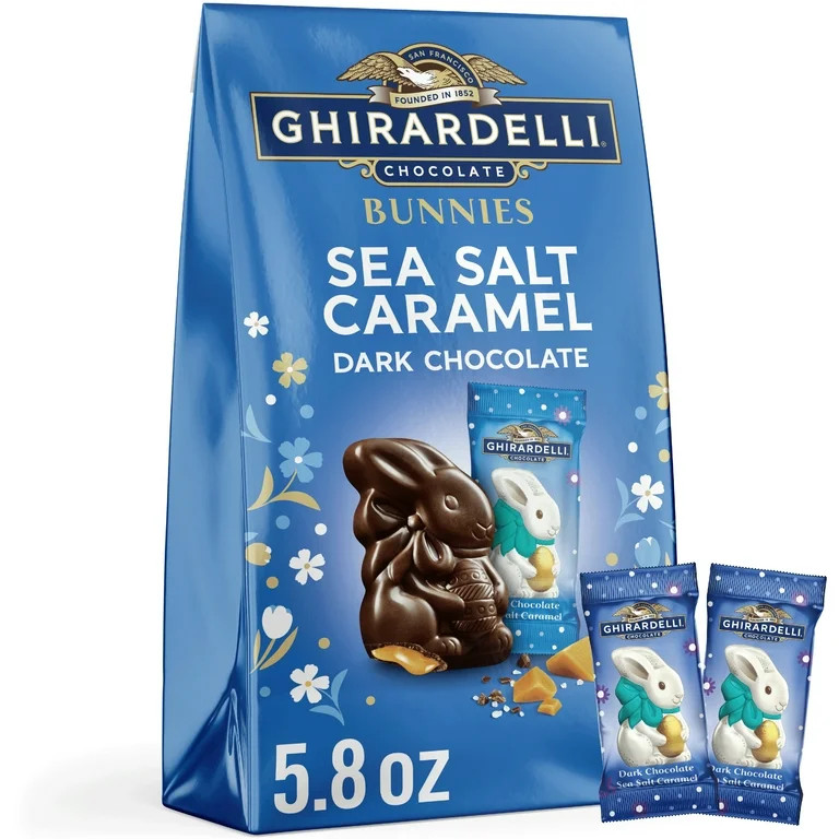 GHIRARDELLI Sea Salt Caramel Dark Chocolate Bunnies, 5.8 oz Bag | Walmart (US)