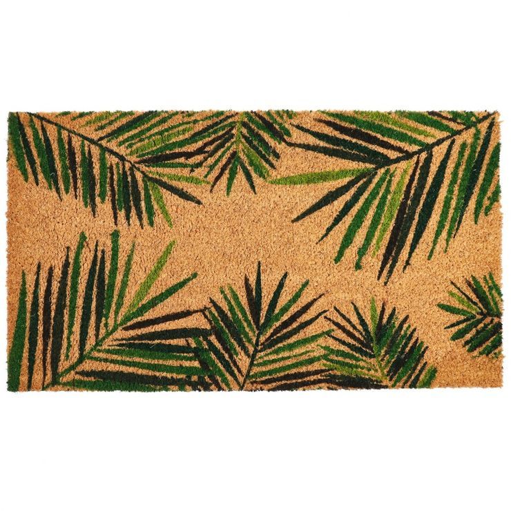 Juvale Tropical Coir Door Mat for Outdoor Entrance, Coco Coir Palm Leaf Doormat for Front Porch, ... | Target