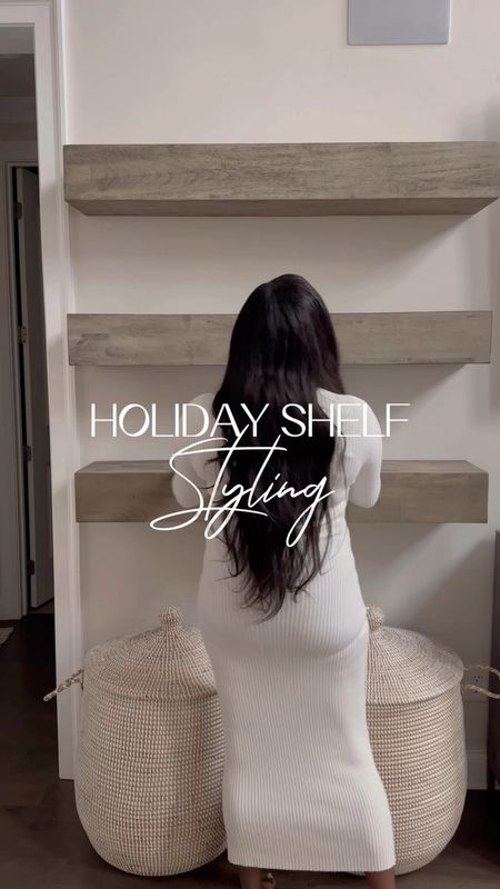 Holiday shelf styling. Decorate your shelf for the holiday. 

#LTKHoliday #LTKhome #LTKSeasonal