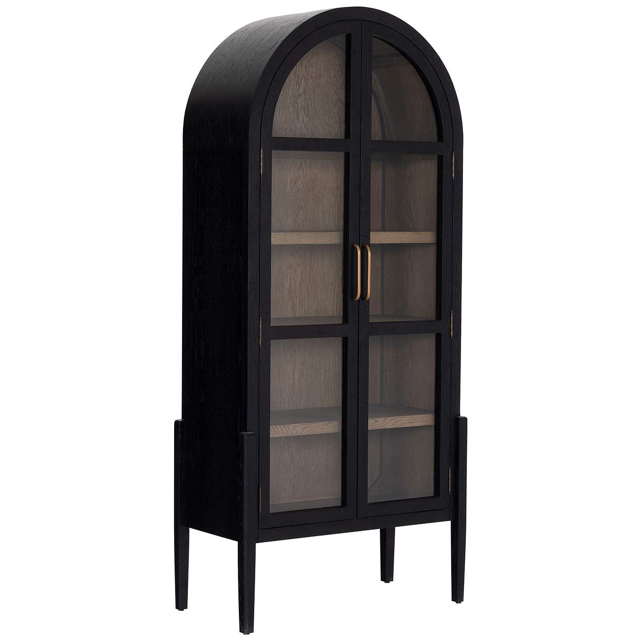 Tolle 38" Wide Black Drifted Oak Cabinet | LampsPlus.com