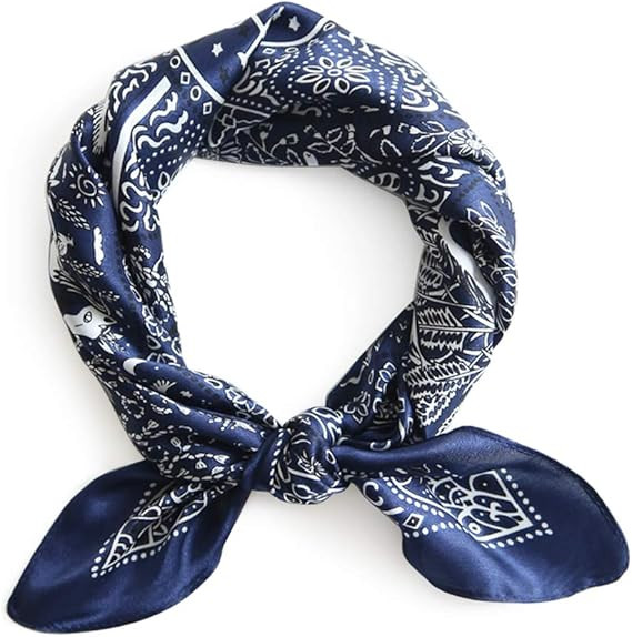 100% Pure Mulberry Silk Scarfs Women Small Square Scarf 21" x 21" Breathable Lightweight Neckerch... | Amazon (US)