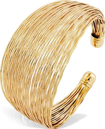 SAVVY CIE JEWELS 18K Gold Plate Multiband Cuff Bracelet | Nordstromrack | Nordstrom Rack