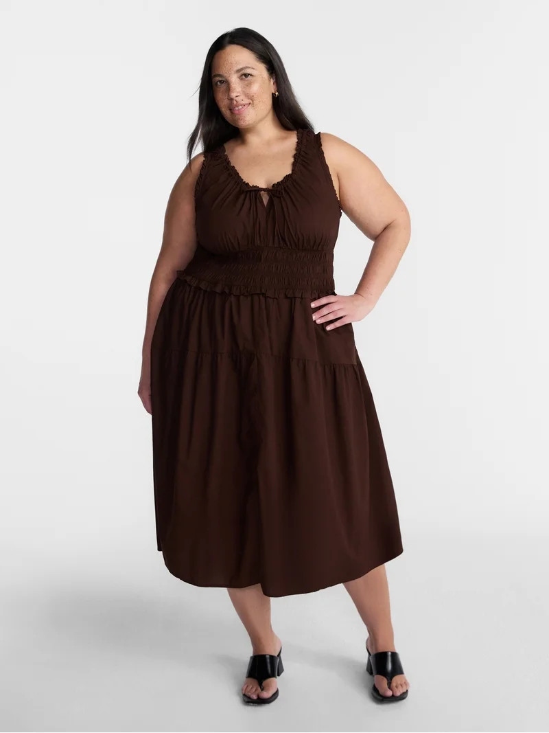 Terra & Sky Women\u2019s Plus Sleeveless Smocked Dress, Sizes 0X-5X | Walmart (US)