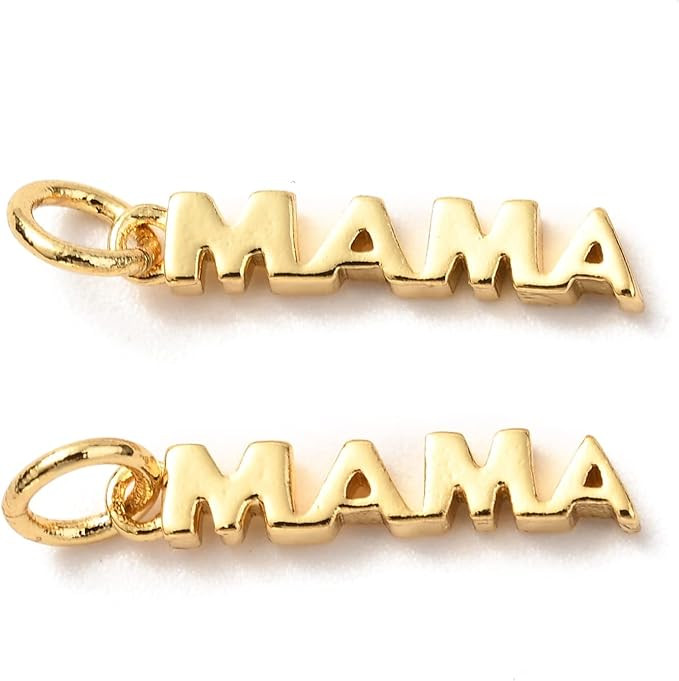 KitBeads 10pcs 18k Real Gold Plated MAMA Charms Brass Word Mother Pendants Love Mother Memory Orn... | Amazon (US)