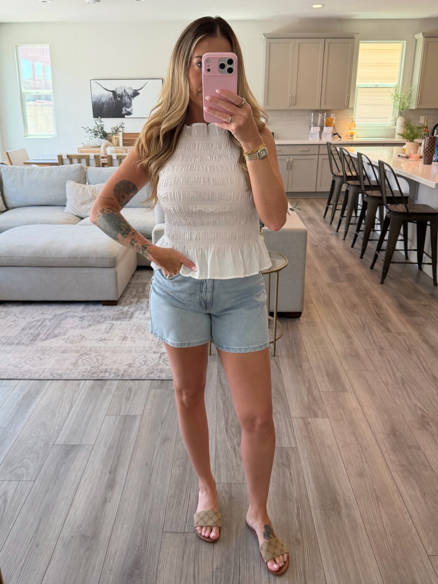 Cutest little peplum stretch top! Wearing a size small. Size 6 in the shorts. I’m wearing a size 7.5 in the shoes.

#LTKootd #LTKgrwm #LTKmomlife