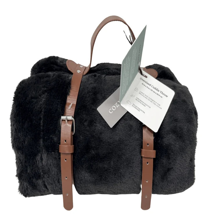 Cozy Haven Faux Fur Throw Blanket for Adults, Black, 50" x 72" | Walmart (US)