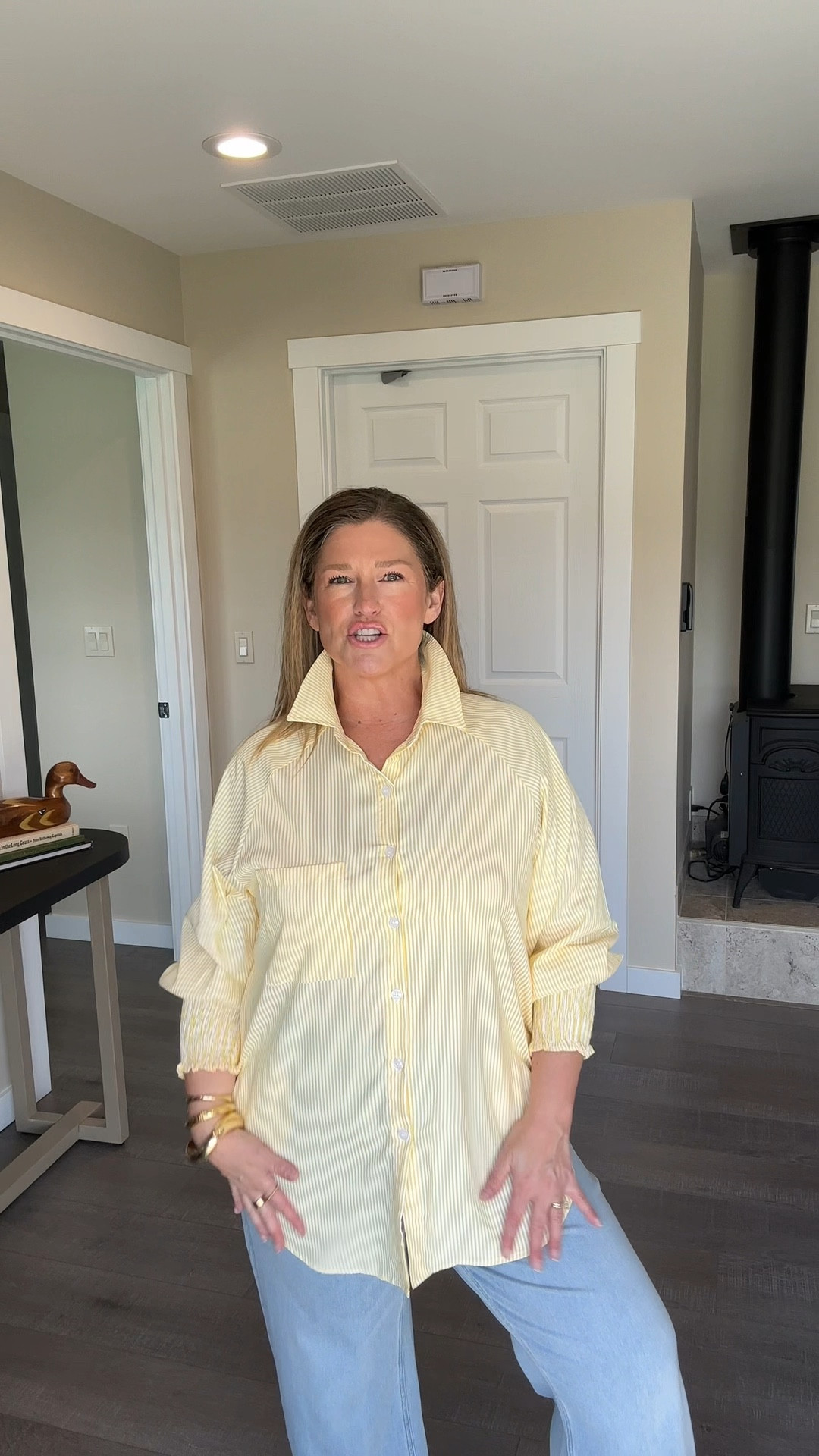 Butter yellow + seersucker + a shirt with pockets = add to cart! 
(It does come in other colors too 😉.)

Both are lightweight and great summer fabrics. The pants seriously feel like lounge pants- they are SO comfy & stretchy. 

My info:
5’2
DD
M-L tops
8-10 bottoms
✏️I’m wearing a large in the top and a petite medium in the pants. 

#LTKFindsUnder50 #LTKPetite #LTKStyleTip