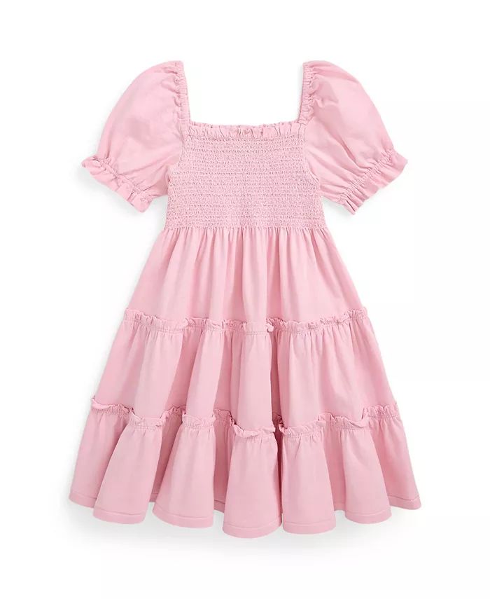 Toddler and Little Girls Smocked Cotton Jersey Dress | Macy's