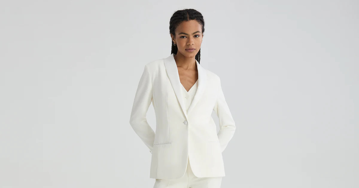 Women's White Tuxedo  | Tuxedos for Weddings, Events & More | SuitShop | SuitShop