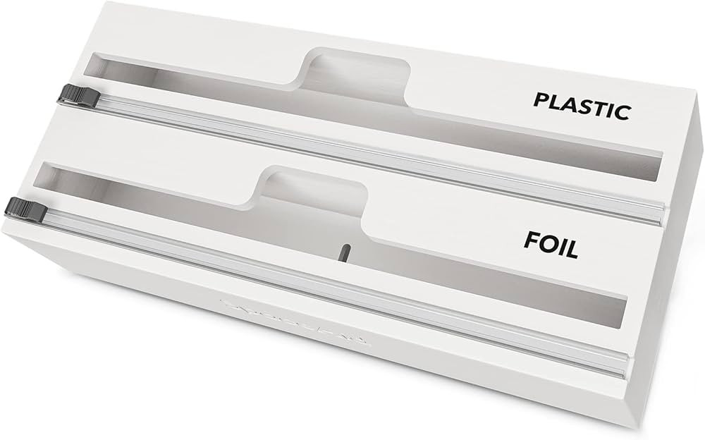 SpaceAid WrapNeat 2 in 1 Wrap Organizer with Cutter and Labels, Plastic Wrap, Aluminum Foil and W... | Amazon (US)