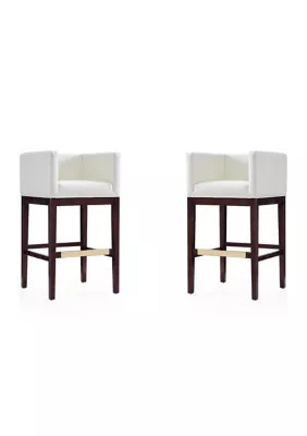 Manhattan Comfort Kingsley Barstool -Set of 2, Ivory | Belk