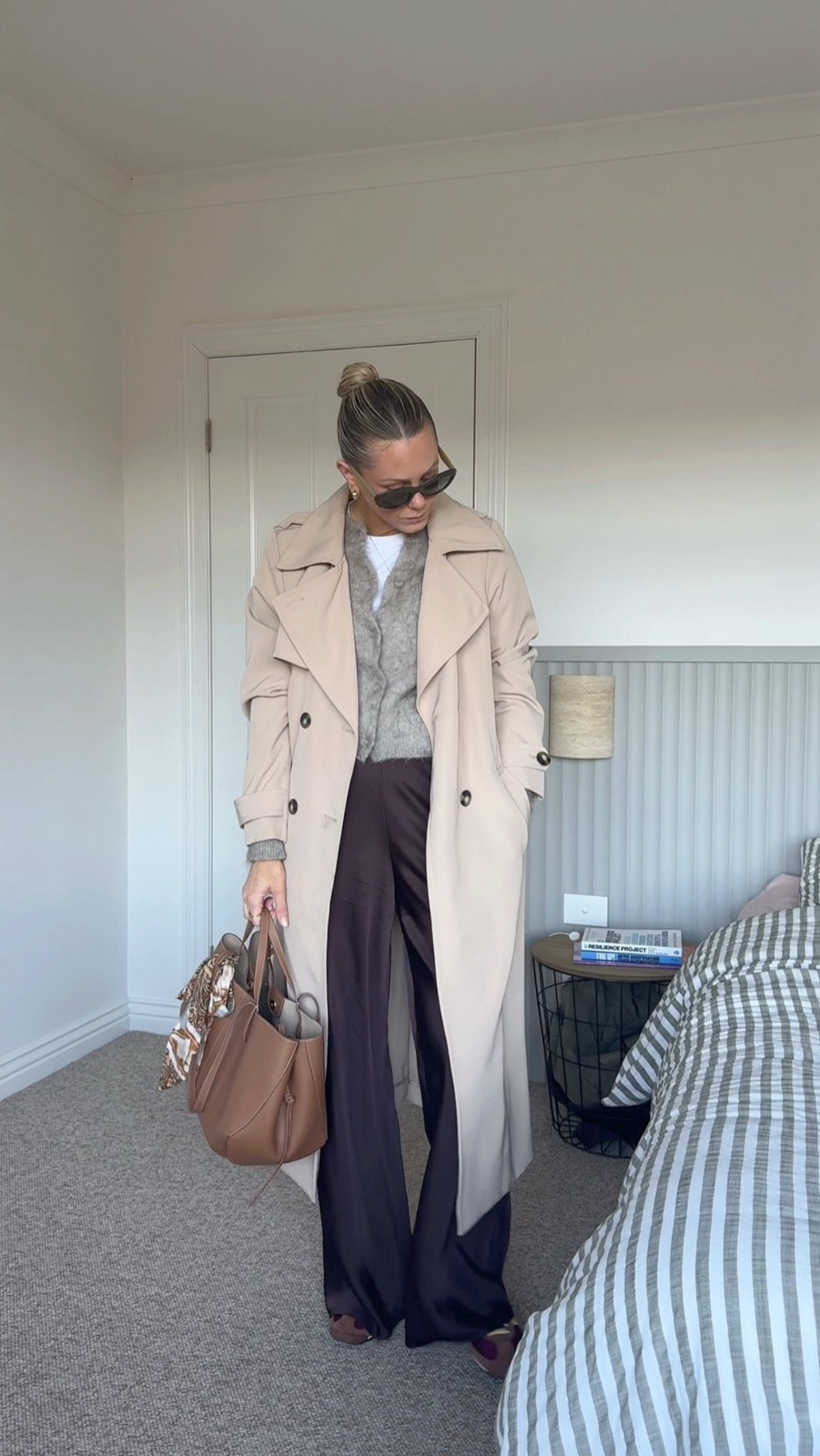Spring weather calls for trench coats and satin pants -  a favourite of mine! I’m in a 10 in the pants (they run big- size down), a medium in the knit cardigan and a 14 in the trench for an oversized, slouchy look x

#LTKspring #LTKaustralia #LTKstyletip