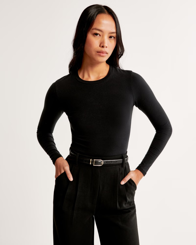 Essential Long-Sleeve Tuckable Baby Tee | Abercrombie & Fitch (US)