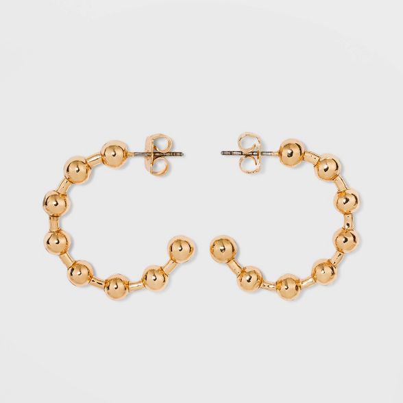 Gold Ball Hoop Earrings - A New Day&#8482; Gold | Target