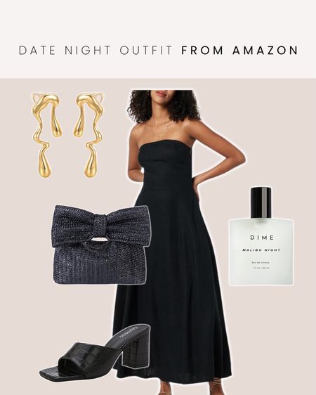 Date night outfit idea from Amazon — black maxi dress, straw clutch, natural perfume, black heels, gold earrings 

#LTKfindsunder50 #LTKfindsunder100 #LTKSeasonal
