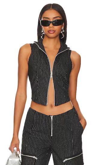 Stella Vest in Black Pinstripe | Revolve Clothing (Global)