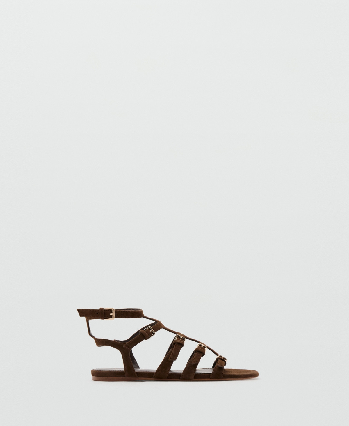 Mango Women's Leather Straps Sandals - Chocolate | Macy's