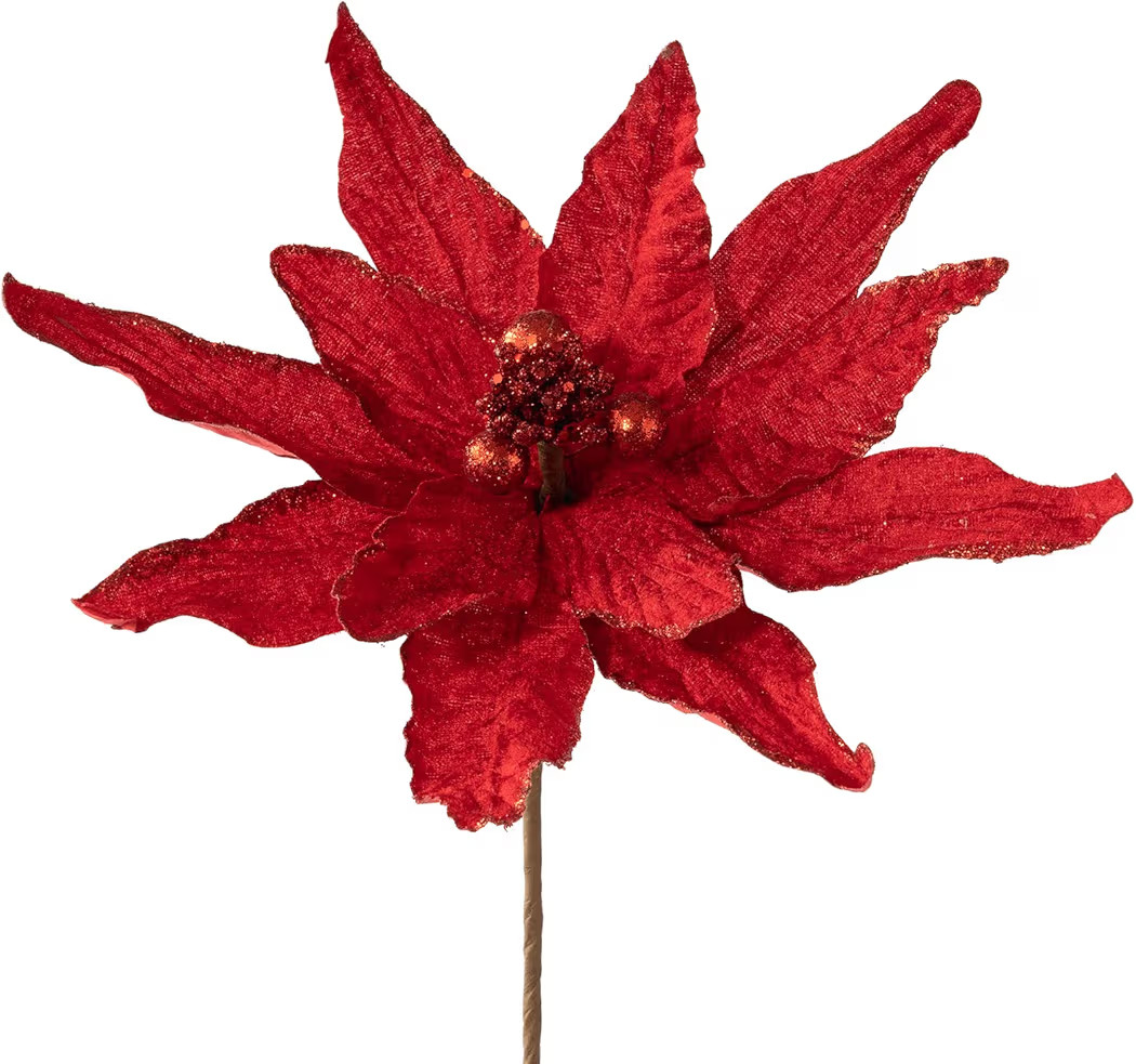 Christmas Tree Picks, Xmas Stem Red Poinsettia Flowers for Holiday Decorations, Buffalo Check Pat... | Amazon (US)
