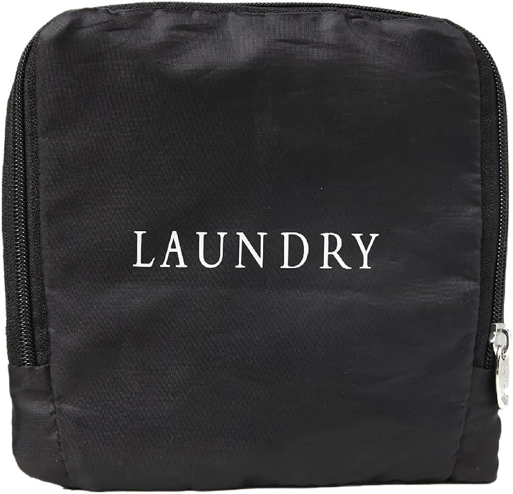 Miamica Travel Laundry Bag - Laundry Script, Black/White | Amazon (US)