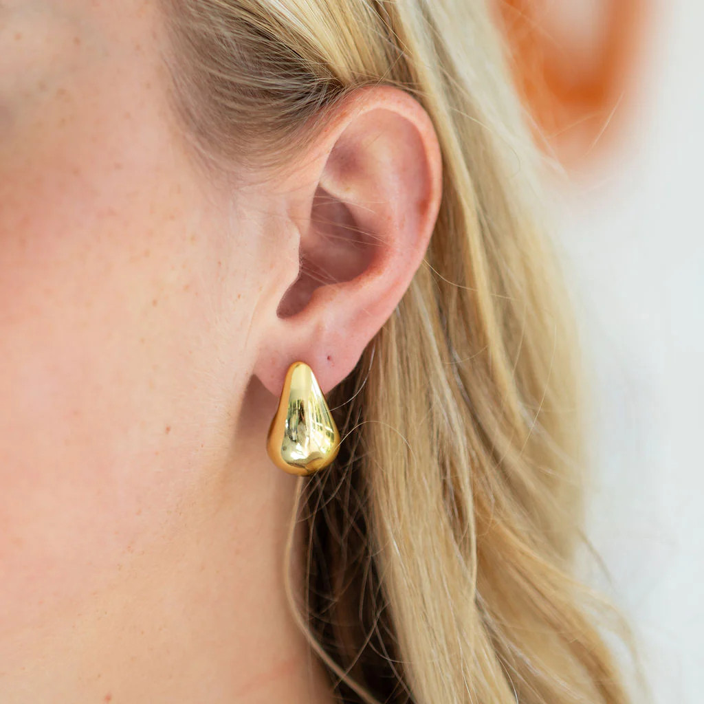 Gold Puffy Teardrops | Erin McDermott Jewelry