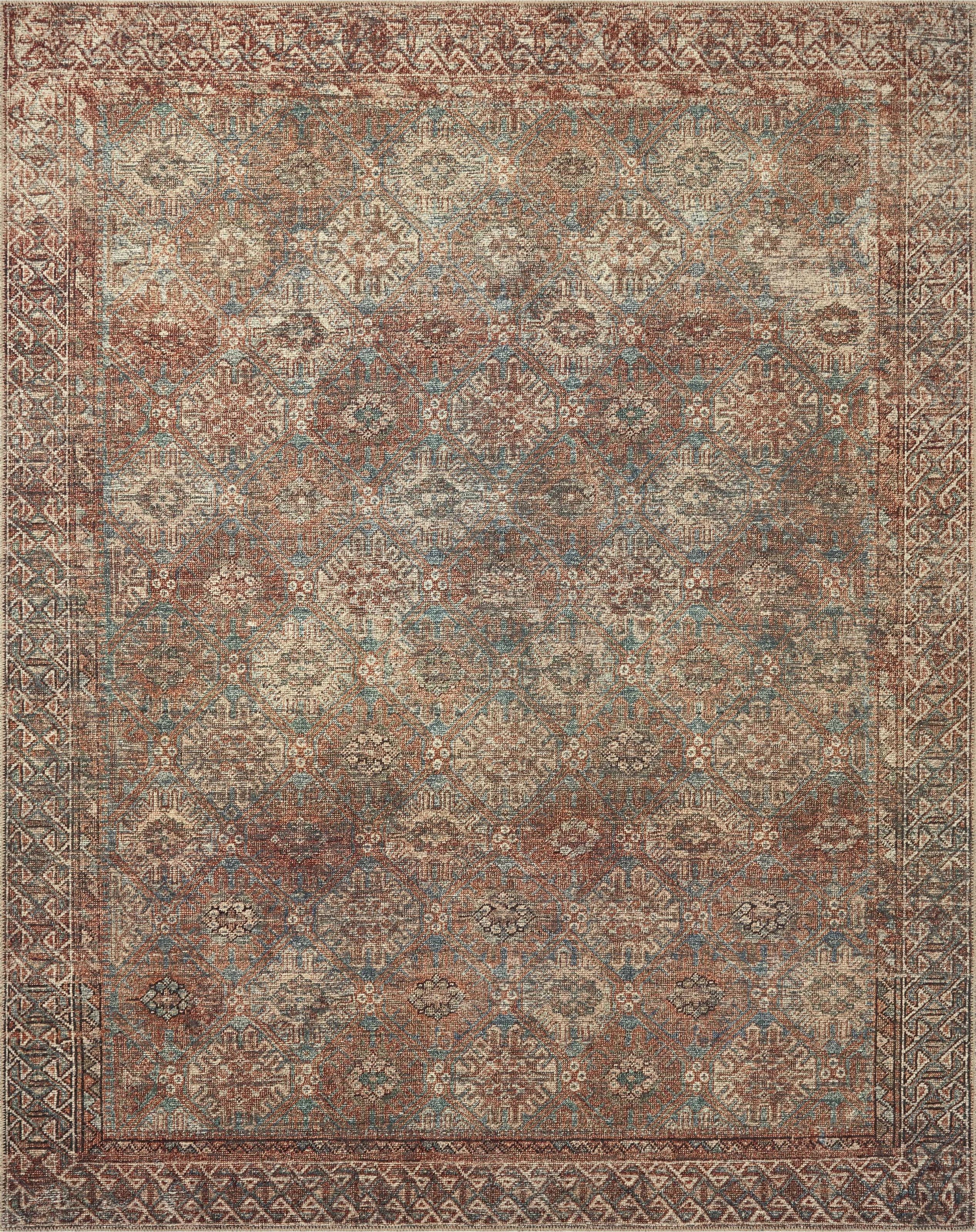 Billie Oriental Aqua/Rust Area Rug | Wayfair North America