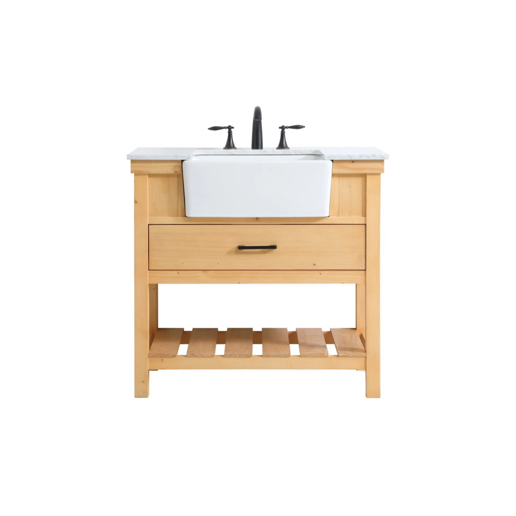 Pelaghia 36'' Single Bathroom Vanity with Marble Top | Wayfair North America