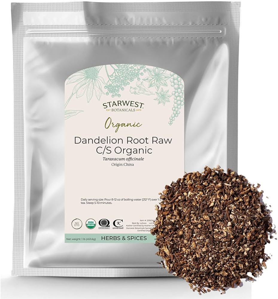 Starwest Botanicals Organic Raw Dandelion Root - Loose Leaf Herbal Tea, Supports Digestion, Cut &... | Amazon (US)