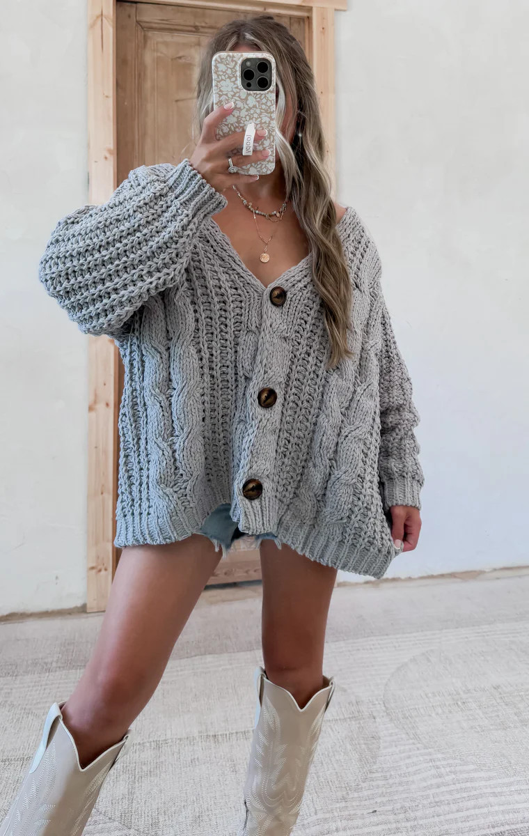 Cafe Conversations Sage Chunky Cardigan | CK Squared Boutique